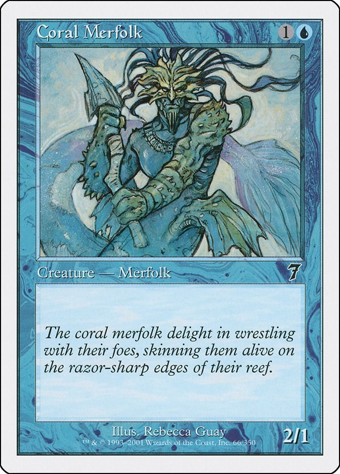 Coral Merfolk 7th Edition 66 MTG MP