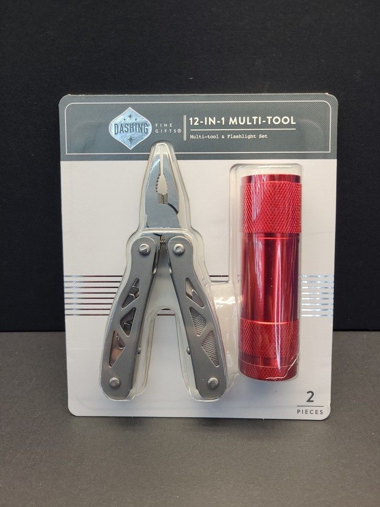 12 - IN - 1 Multi Tool And Red Flashlight Set