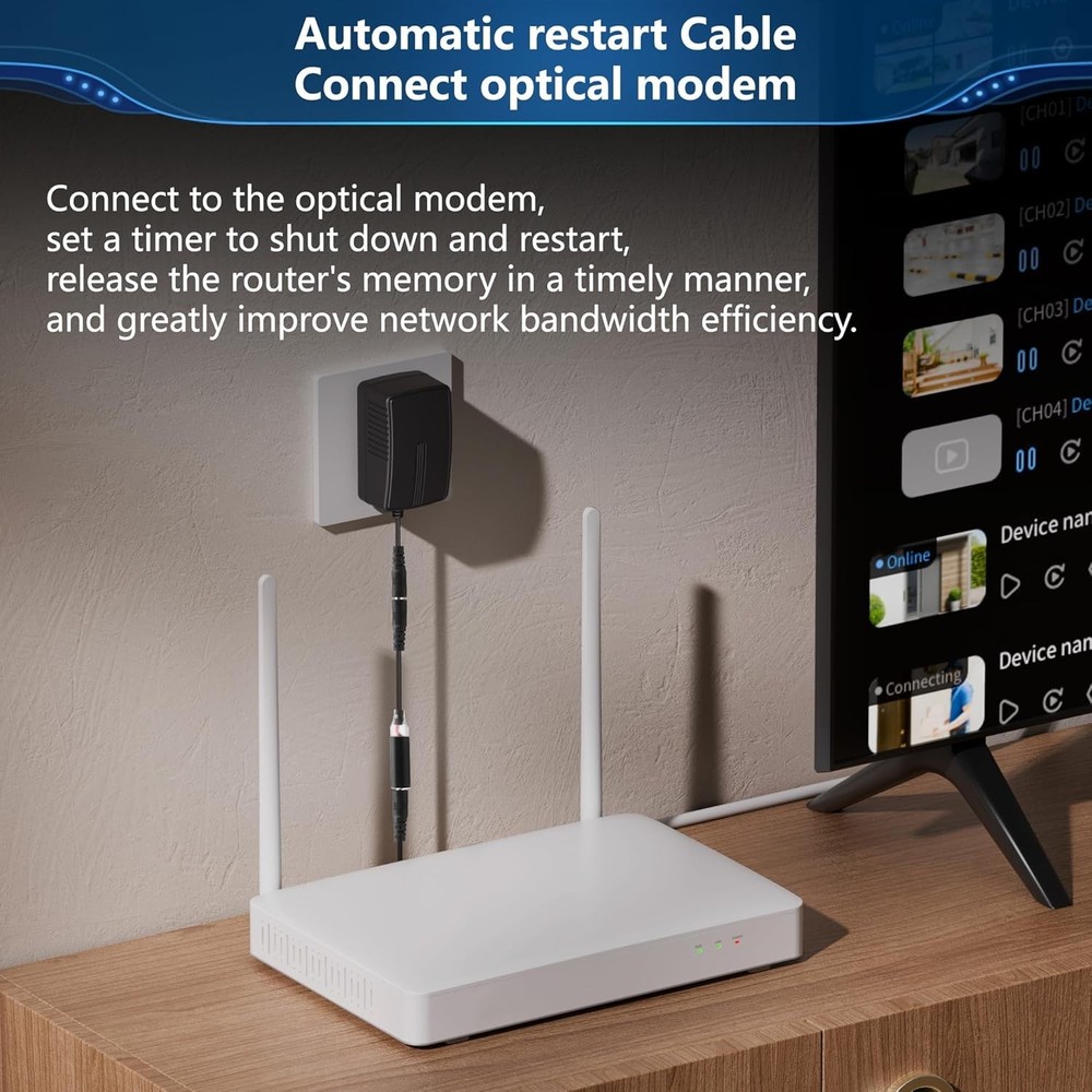 Automatic 72-Hour Reboot DC Cable for Routers – 2PCS Bundle of Reliability