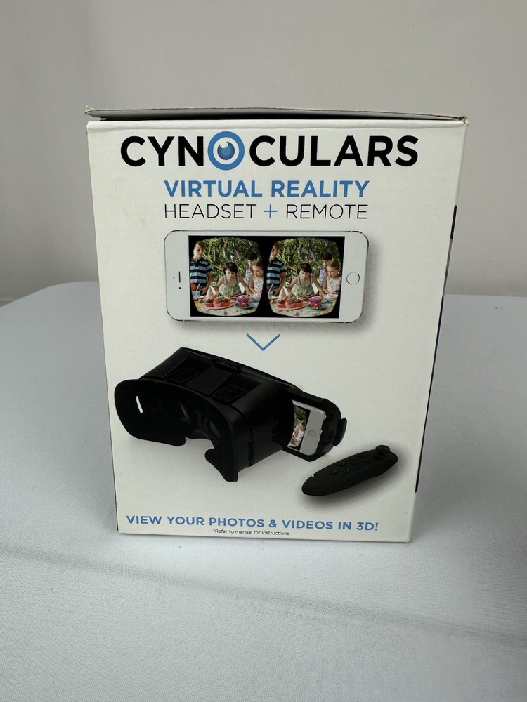 Cynocular's VR Virtual Reality App 3D Glasses Adjustable Headset Plus Remote New