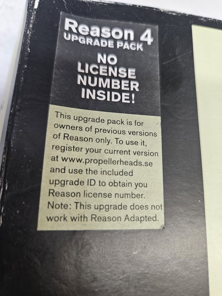 Propellerhead Reason 4 Upgrade Pack Dvd