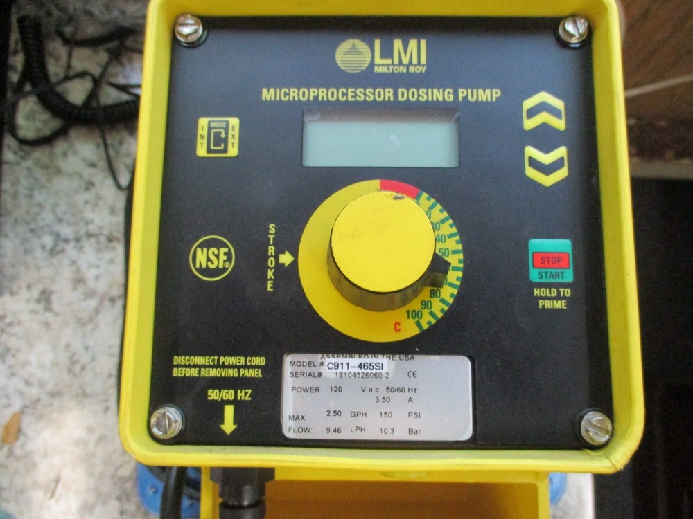 LMI MICROPROCESSOR DOSING PUMP 250 GPH 120V 3.50A C911-465SI