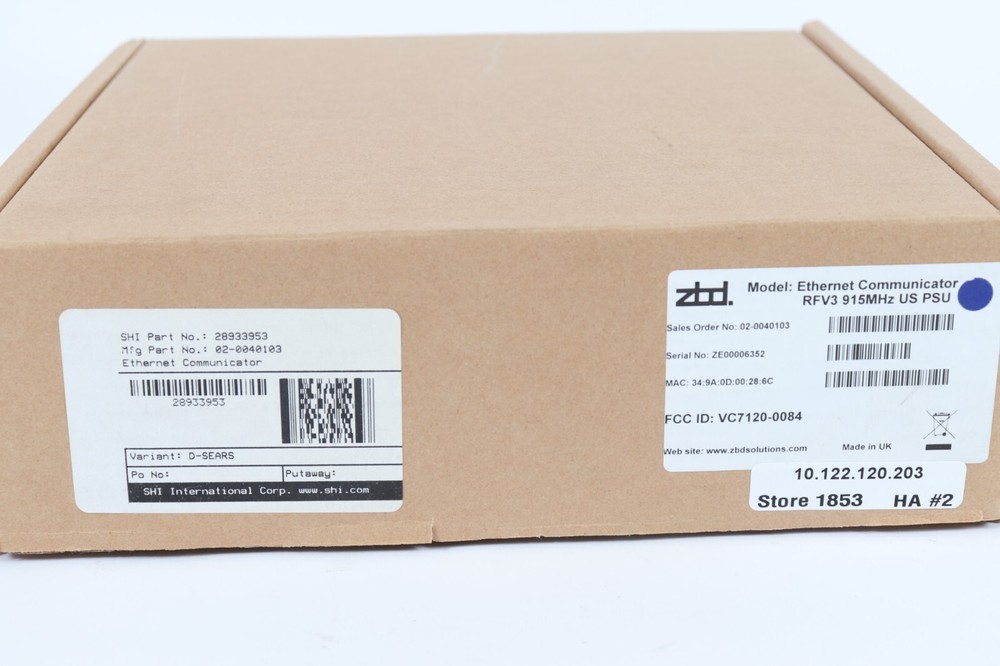 New Open Box ZBD Displays Ethernet Communicator RFV3 Electronic Label
