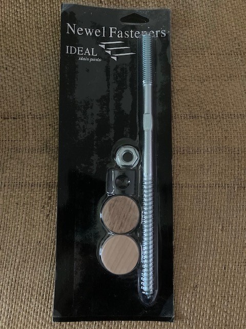 Ideal newel post fastener packaging may differ than what is shown  