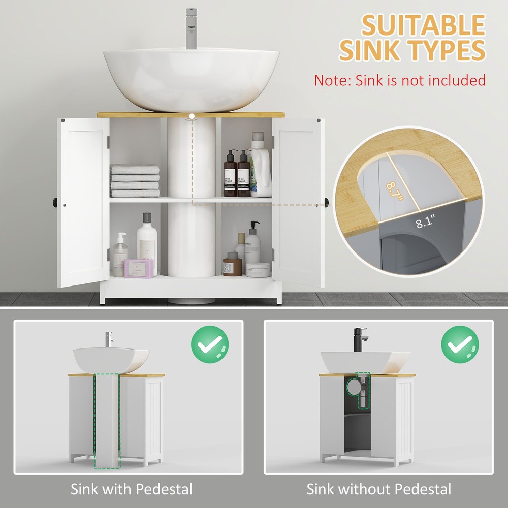 Bathroom Vanity, Under Sink Cabinet, White