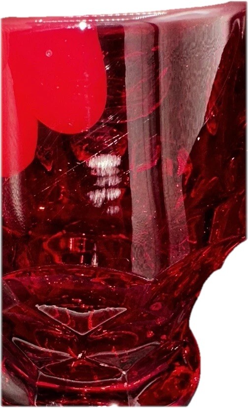 Vintage Glasses Honey Comb Pattern by Viking (6) Ruby Red