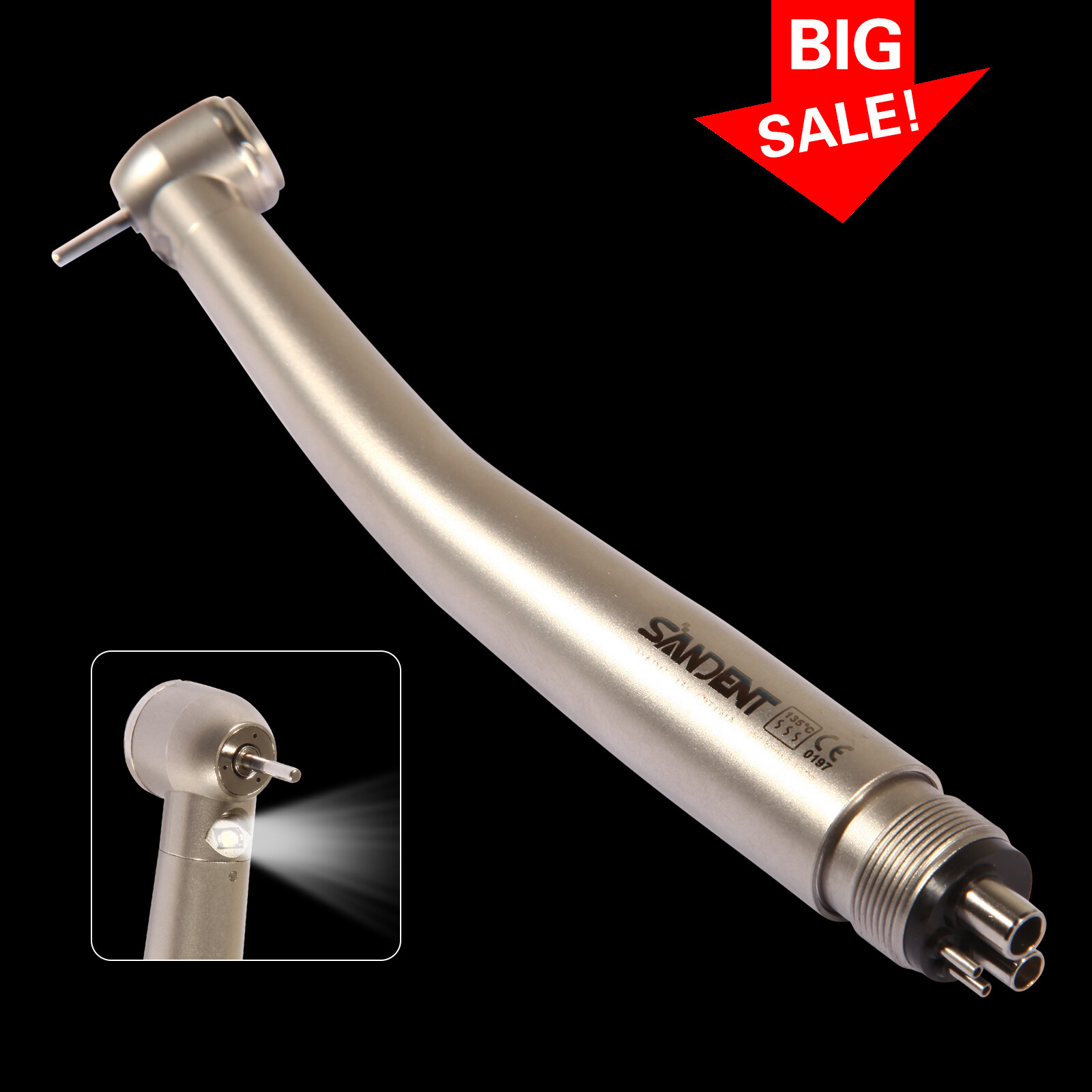 Dental LED E-generator High Speed Handpiece with Light 4 Hole For NSK Drill