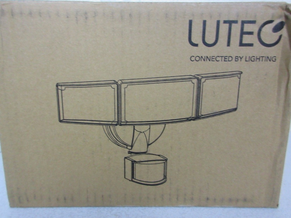 Lutec 3-Head 342W Equivalent LED White Weather Resistant Motion Light