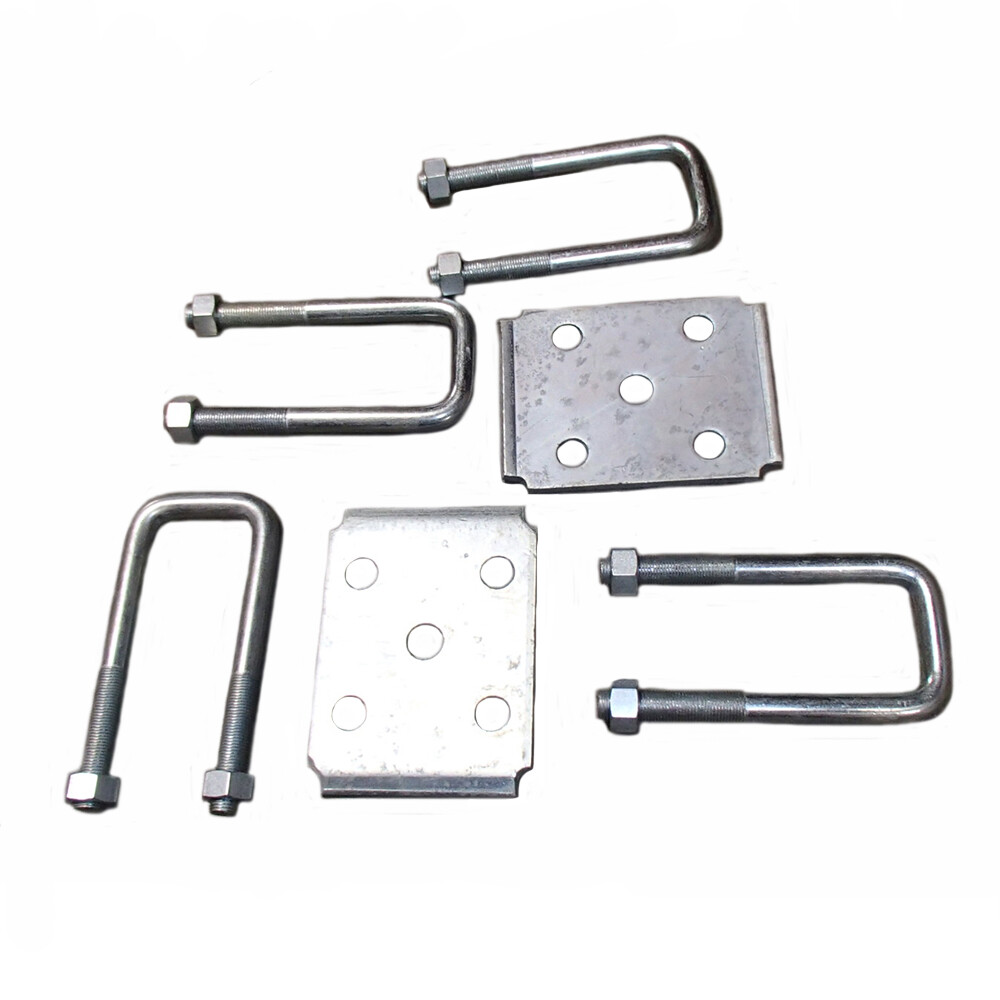 Leaf Spring U-Bolt Kit 2" Square Head 9/16" Diameter for Boat Trailer Axles