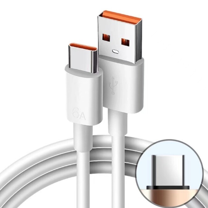 USB-C to USB-A White Charging & Data Cable (3FT, 1M)
