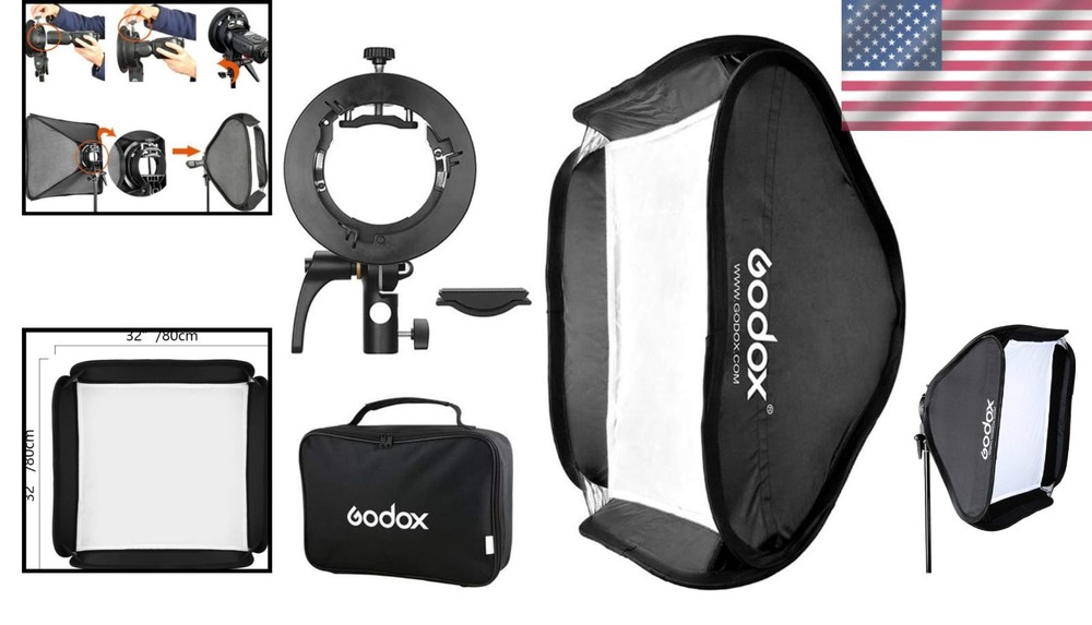 Reflective Silver 31'' Softbox with S-Type Bracket - Effortless Lighting Upgrade