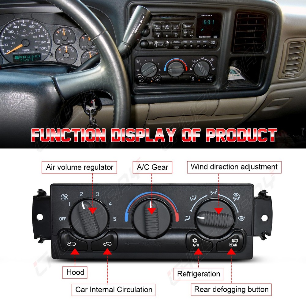 Heater A/C AC Climate Control Module For 2000-2002 GMC YUKON