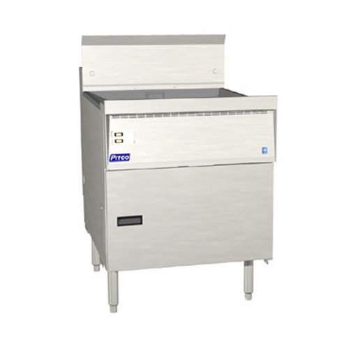 Pitco 87 lb 120,000 BTU Solid State Control Single Pot Flat Bottom