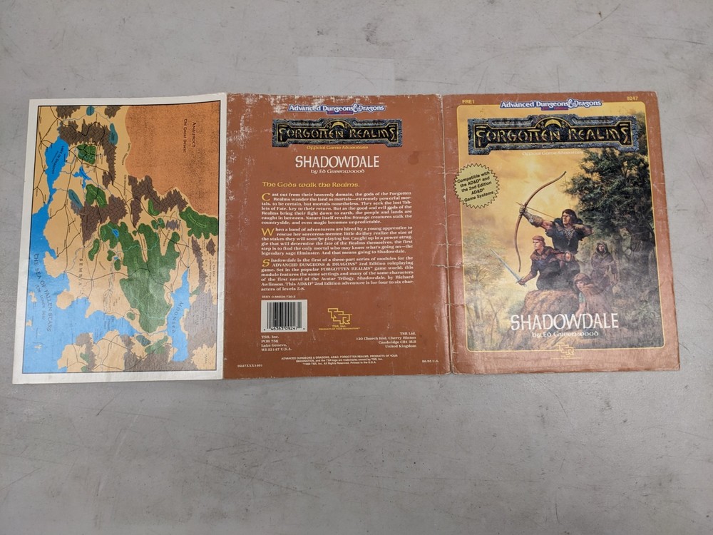 Shadowdale Forgotten Realms 9247 FRE1 TSR W/ Map