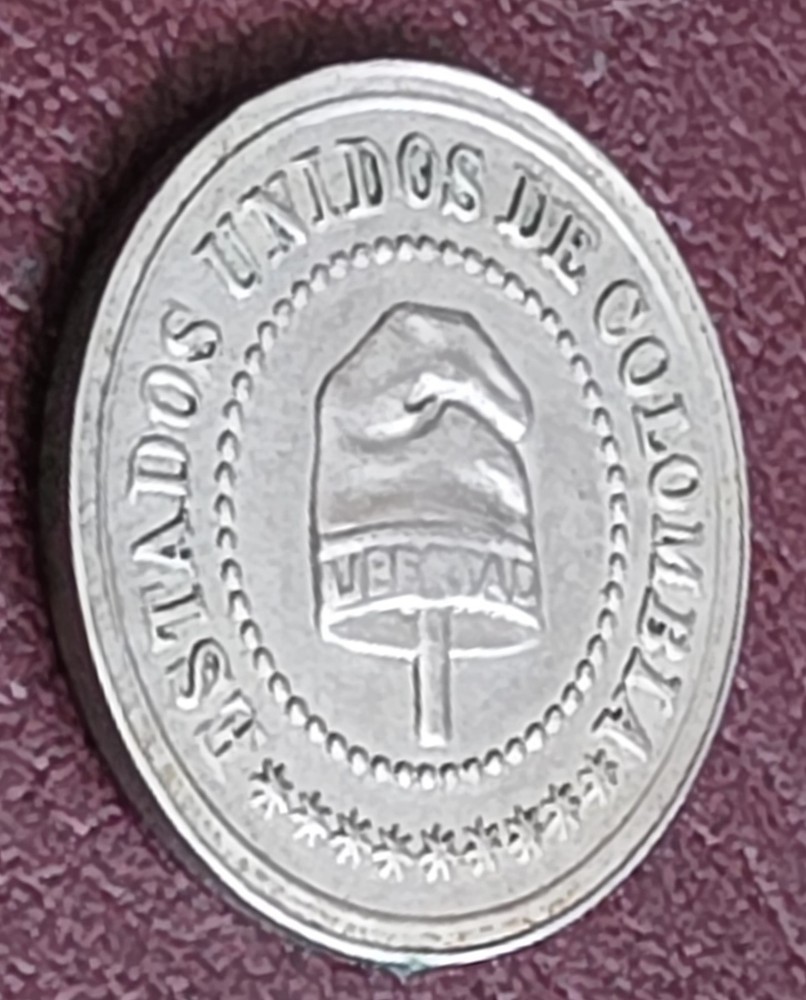 •1886•COLOMBIA•2-1/2 CENTAVOS•NICKEL COPPER•