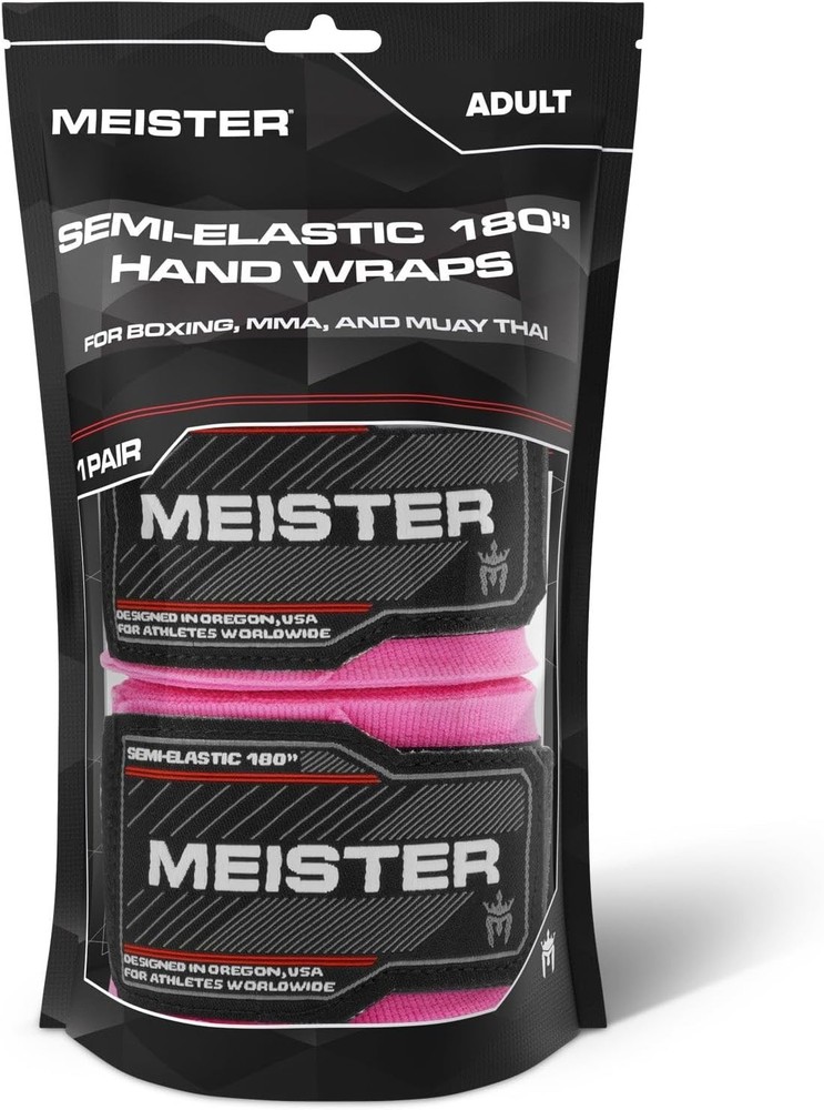Comfortable 180" Hand Wraps with Hook and Loop for Boxing & MMA Training - Pink