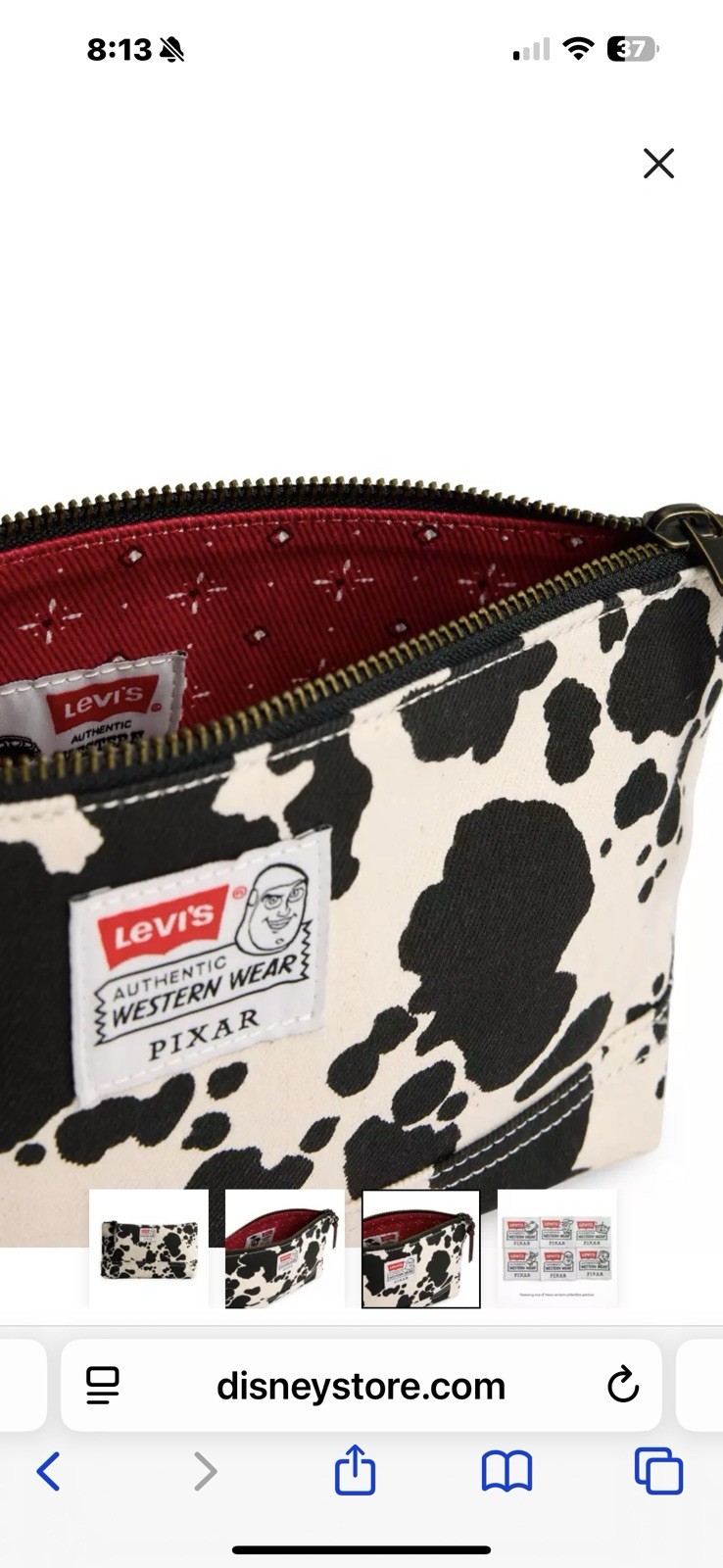 LEVI'S X TOY STORY COW POUCH With Buzz Patch Exclusive Limited Edition Disney