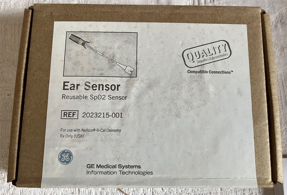GE 2023215-001 Nellcor compatible Spo2 ear sensor, new.