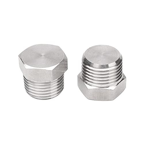 1/8" NPT Male Outer Hex Head Thread Plug Pipe Fitting, 304 1/8"(2pcs)