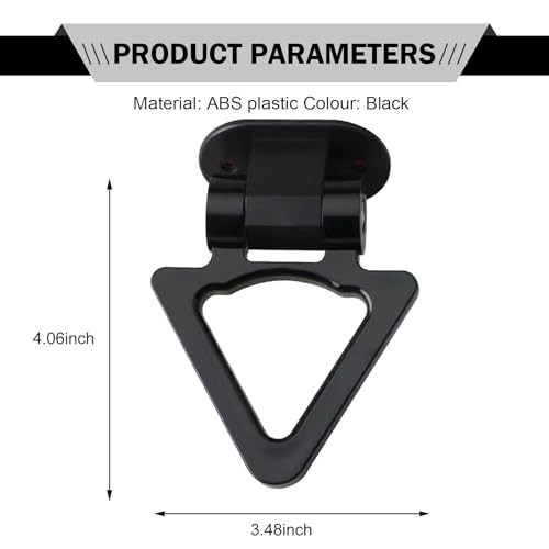 Triangle Tow Hook Decoration, Racing Style Self-Adhesive Trailer 1 PC Black