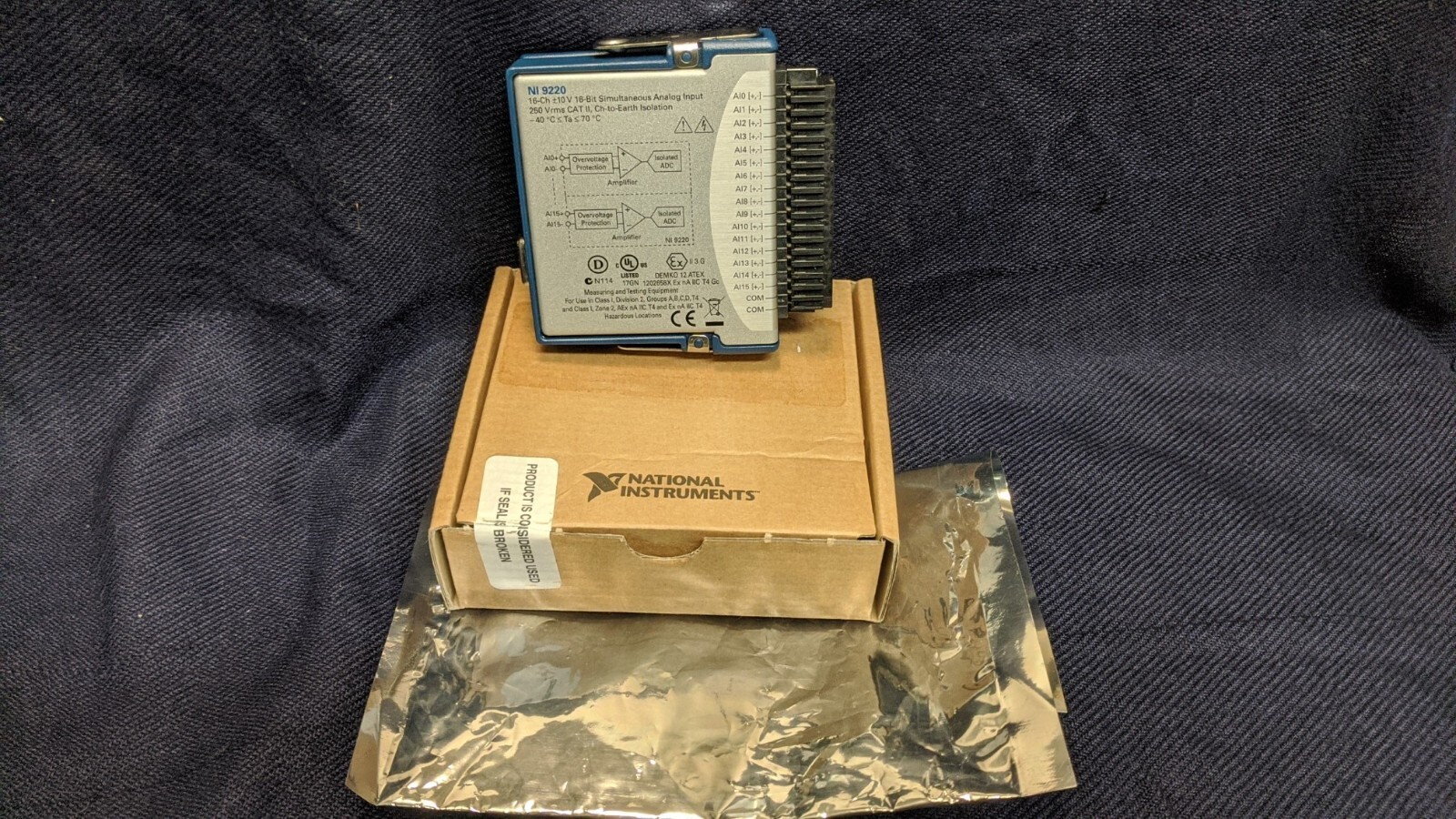 NI 9220 16 AI ±10 V 16 Bit 100 kS/s analog input module CompactDAQ Spring Termin