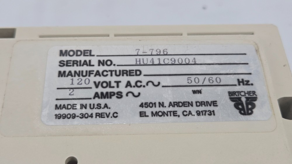 BIRTCHER 7-796 HYFRECATOR PLUS Dessicator ESU ELECTROSURGERY UNIT