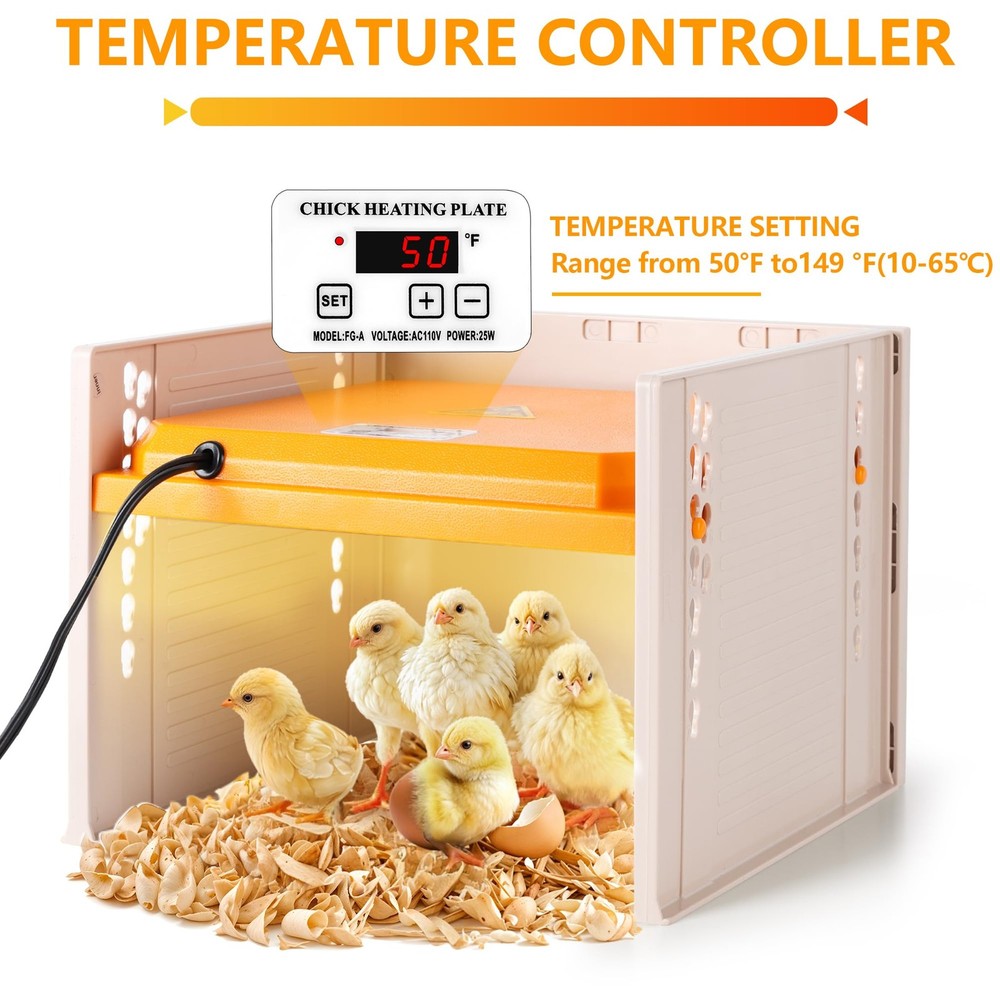 Chick Brooder, Chicken Brooder Heating Plate for Chicks with Adjustable Beige