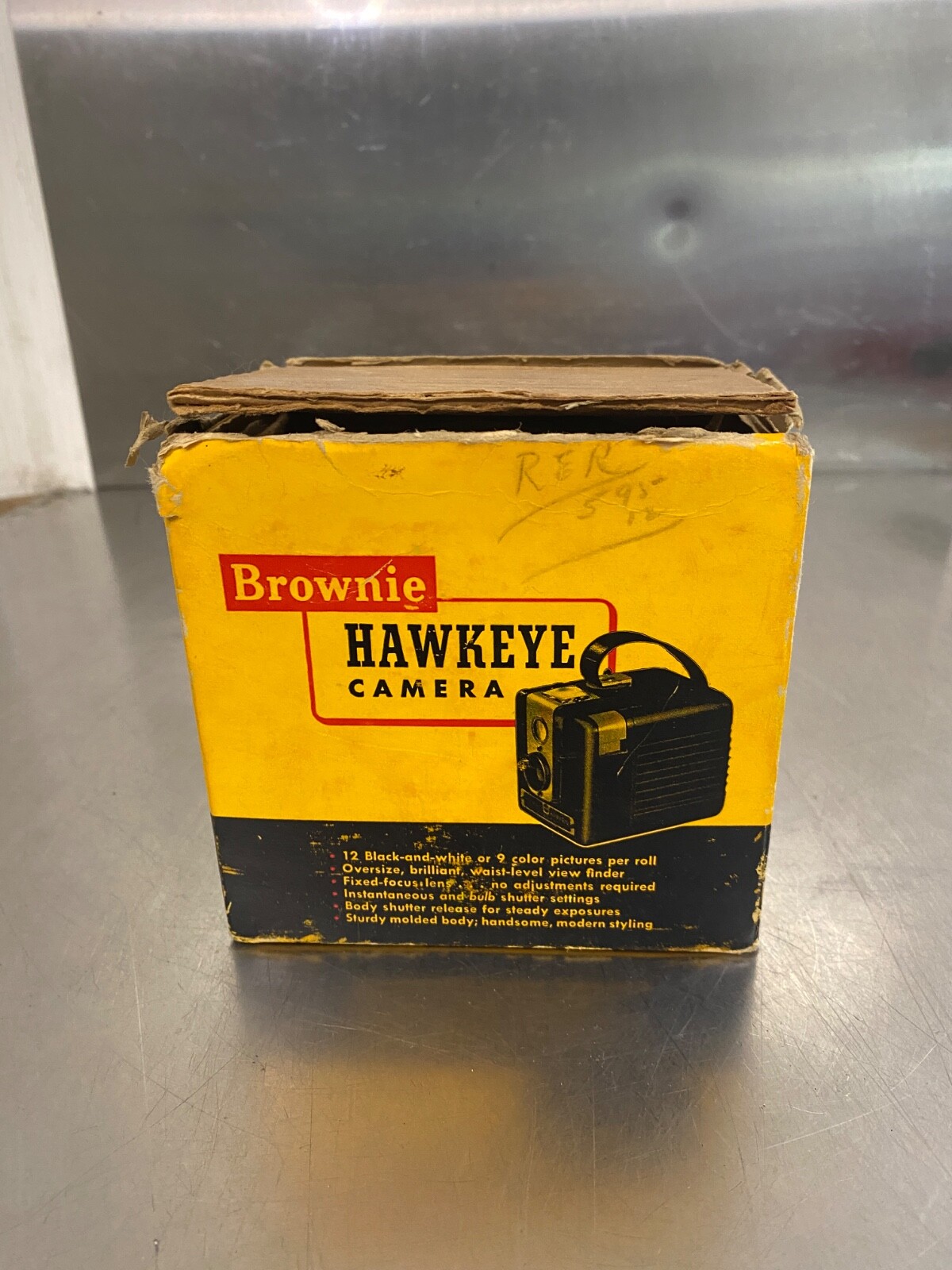 Vintage Brownie Hawkeye Camera W/Original Box Kodak 620 Film