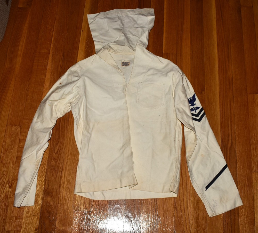 Vintage Pre WWII Navy Pilots White Crackerjack Jumper Uniform 34R