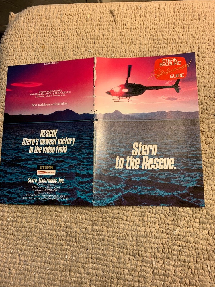 Rescue Stern arcade Video game AD FLYER