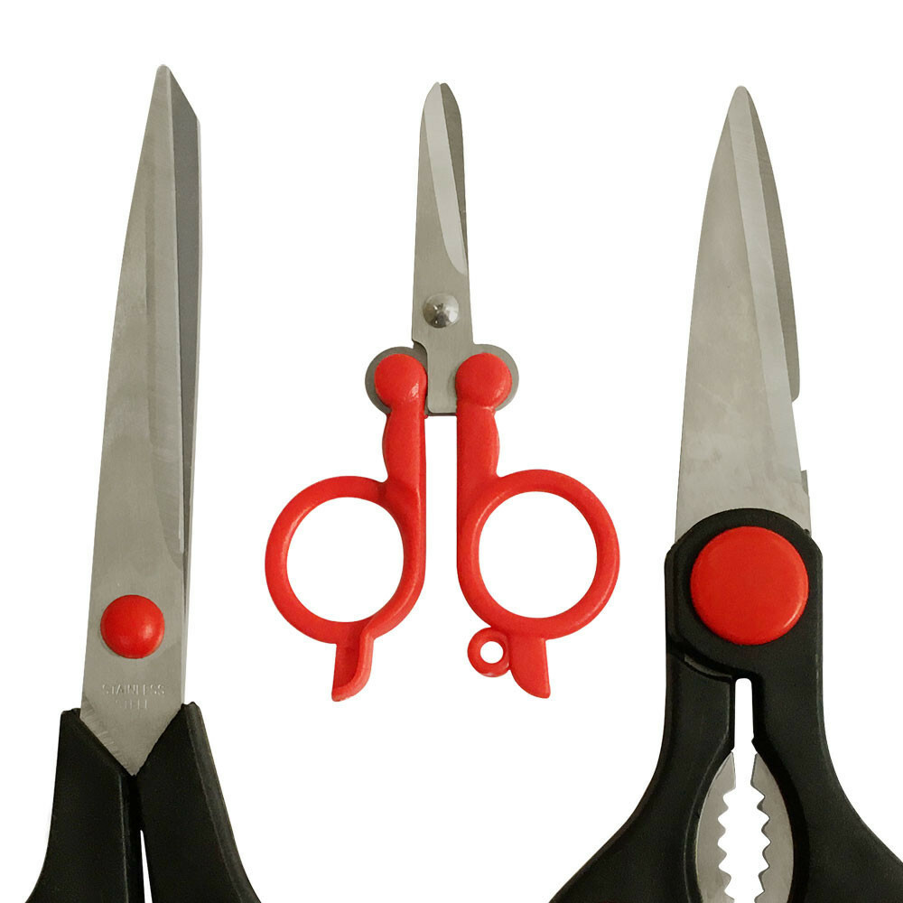 Pack of 3 Assorted Scissors Set Kitchen Scissors Mini Foldable Scissors