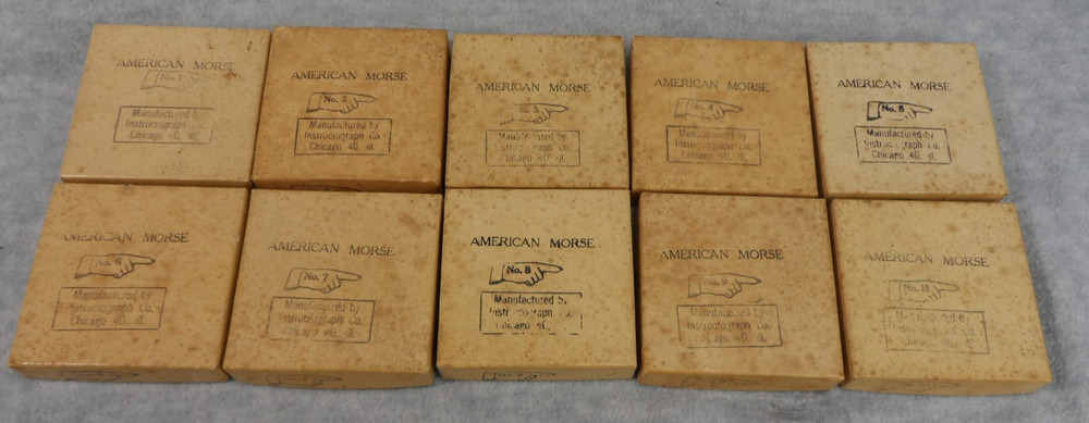 Lot of 10  American Morse Machine Paper Tape Reels Instructograph Co Railroad