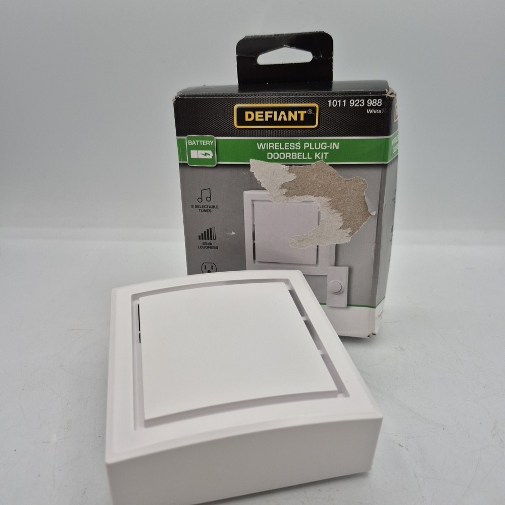 Wireless Plug-In Doorbell Kit with NO PUSH BUTTON, White