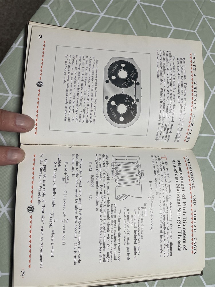 1929 PRATT & WHITNEY Gages Book