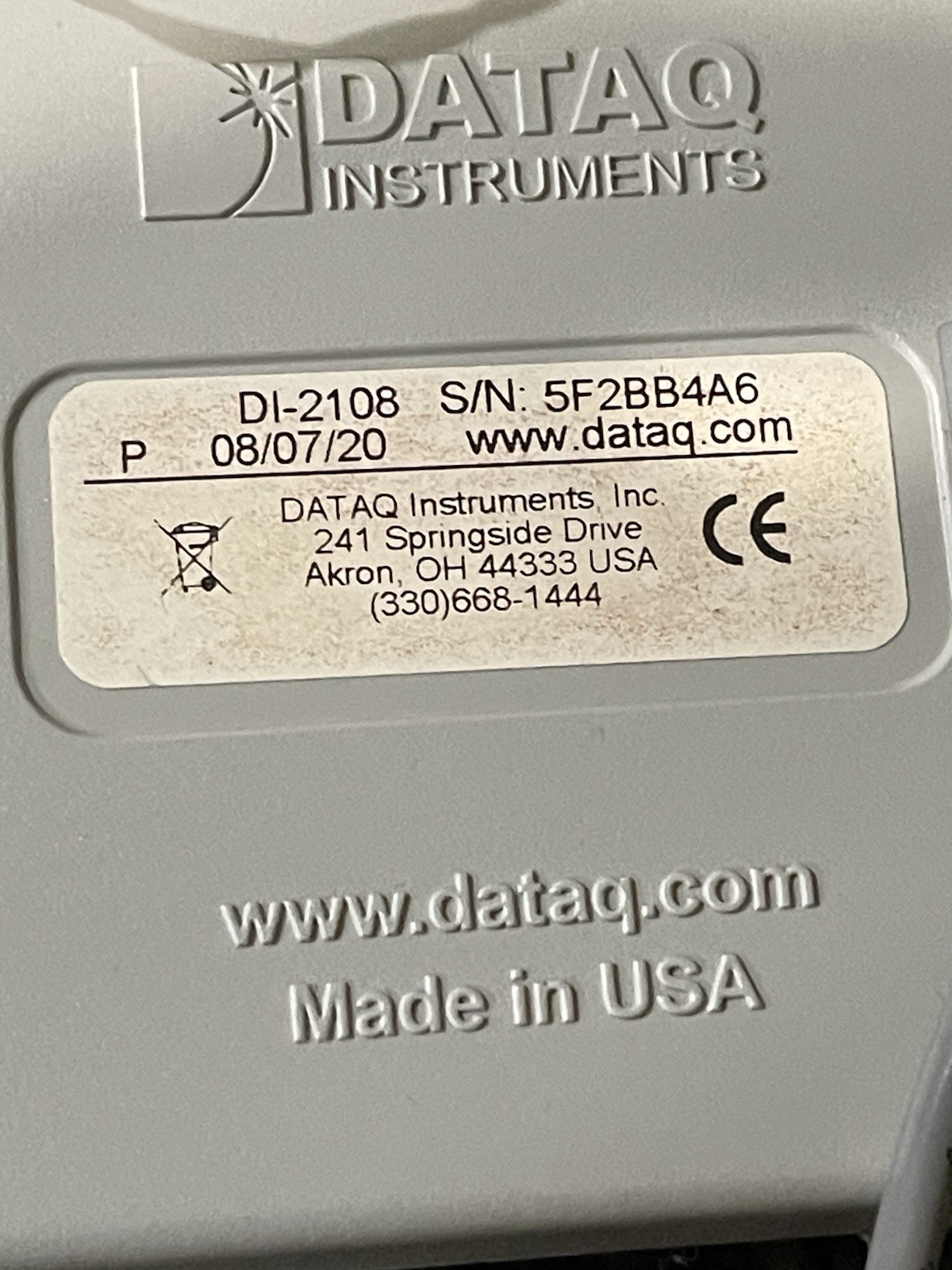 DATAQ Instruments DI-2108 High Speed DAQ