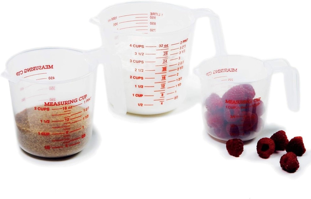 2-Cup Plastic Measuring Cup - Clear, Easy Read Measurements & Multicolor