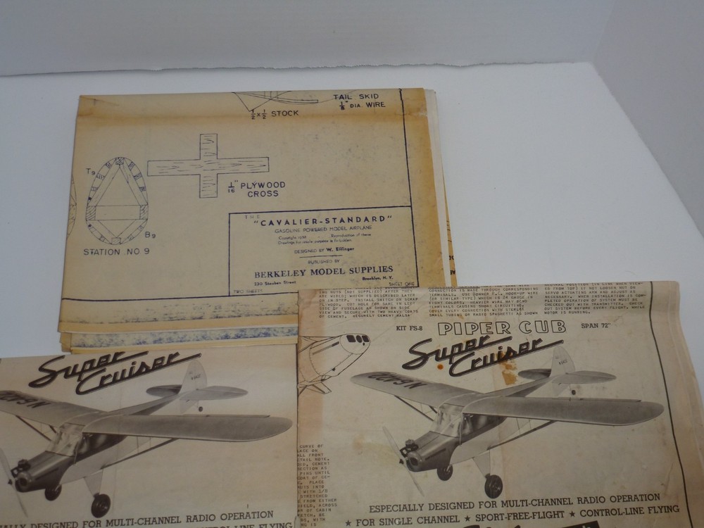 LARGE VINTAGE U-CONTROL - R/C PLANS - INSTRUCTIONS