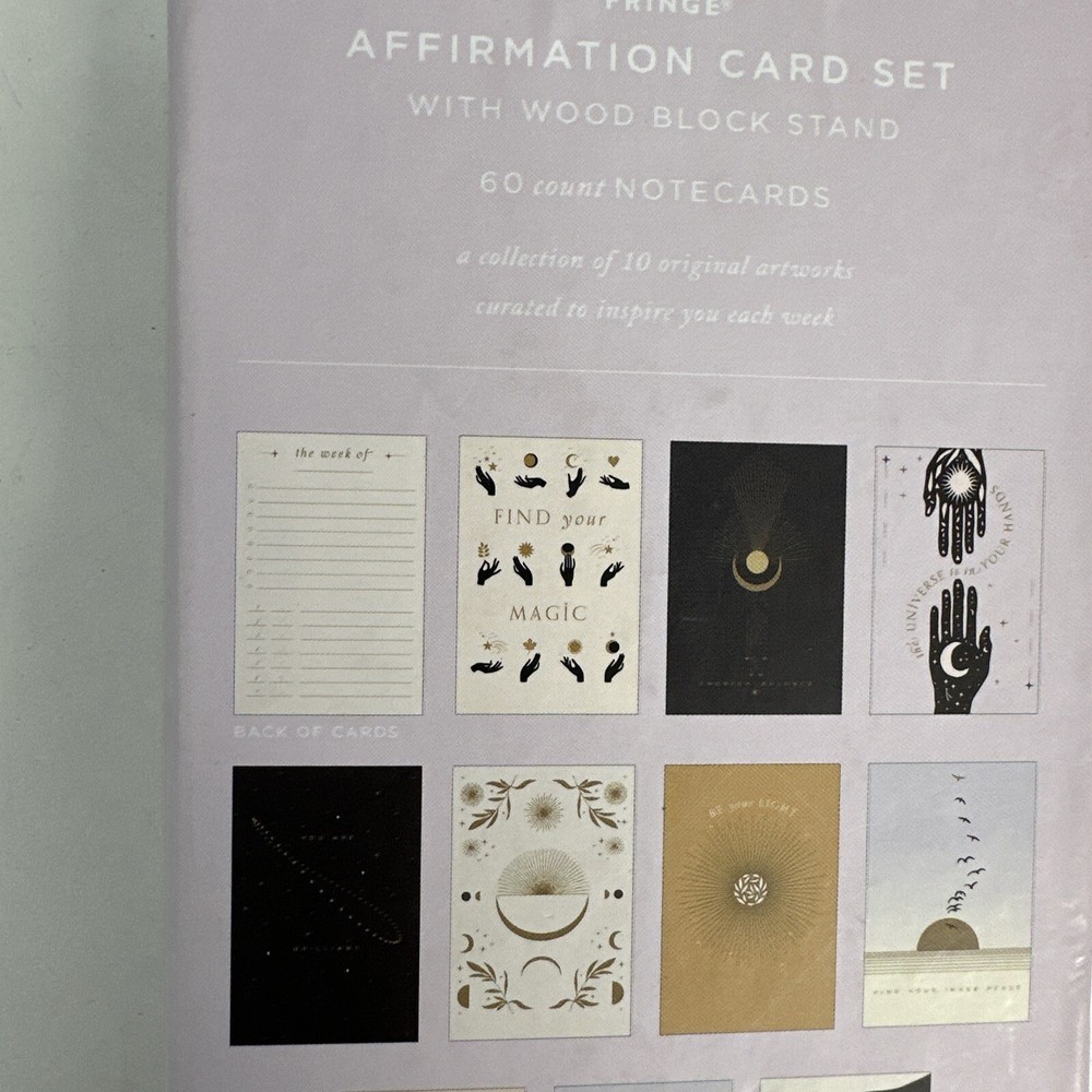 Affirmation Card Set (Missing Wood Block Stand (READ/ issues) 60 Count Notecards