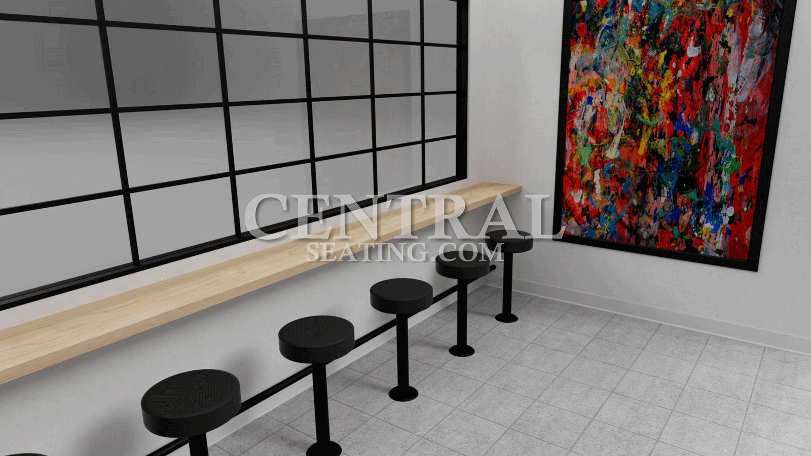 Bolt Down Stool Replacement Base Leg Column Set for Restaurant Barstool 14" Tall