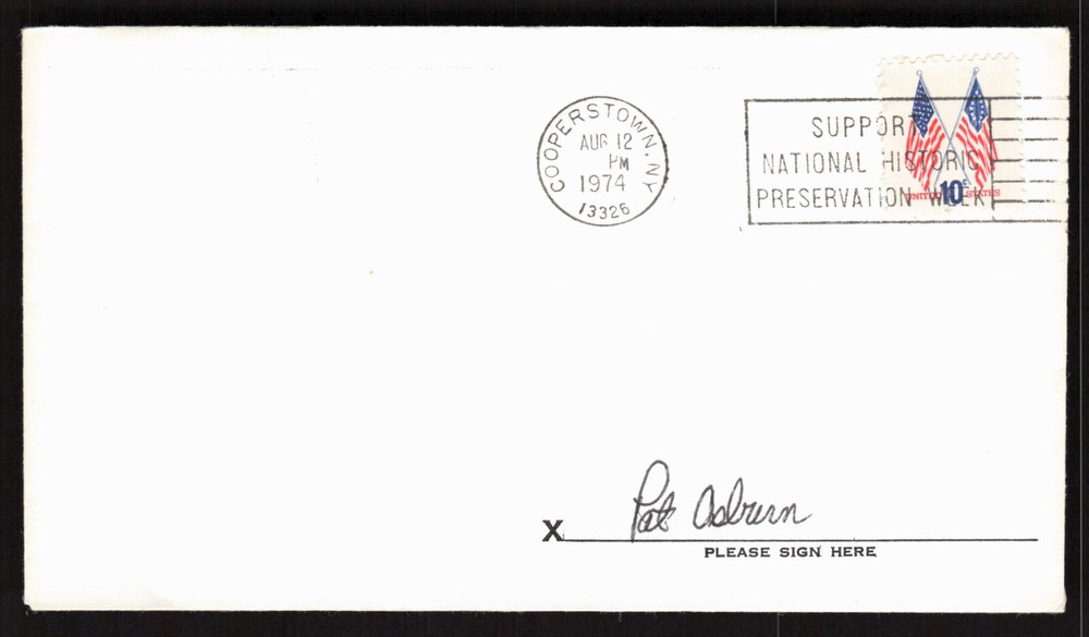 Pat Osburn Signed Baseball Postal Envelope Cincinnati Reds Autograph