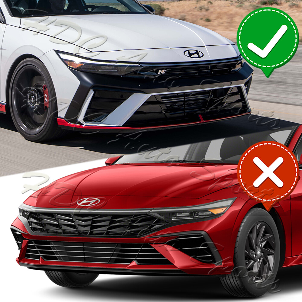 For 2024-2025 Hyundai Elantra N-Line Painted Black Front Bumper Lip Spoiler