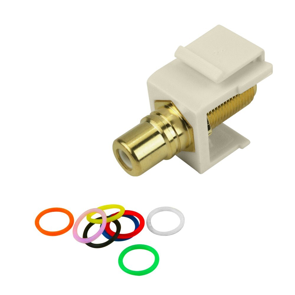 Construct Pro™ F-Connector to RCA Keystone Jack Insert (Light Almond)