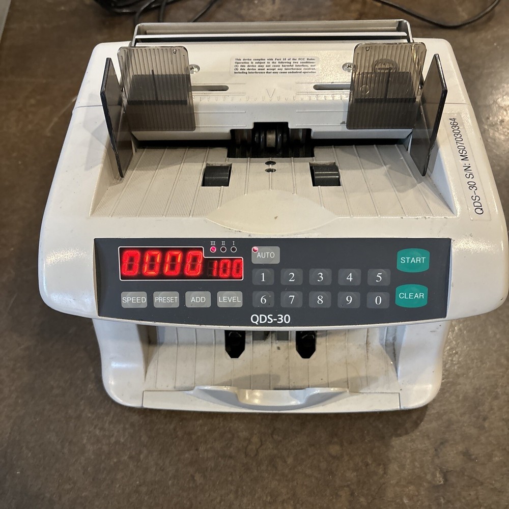 Quality Data Systems QDS-30 Currency Counter w/ currency Counterfeit detector