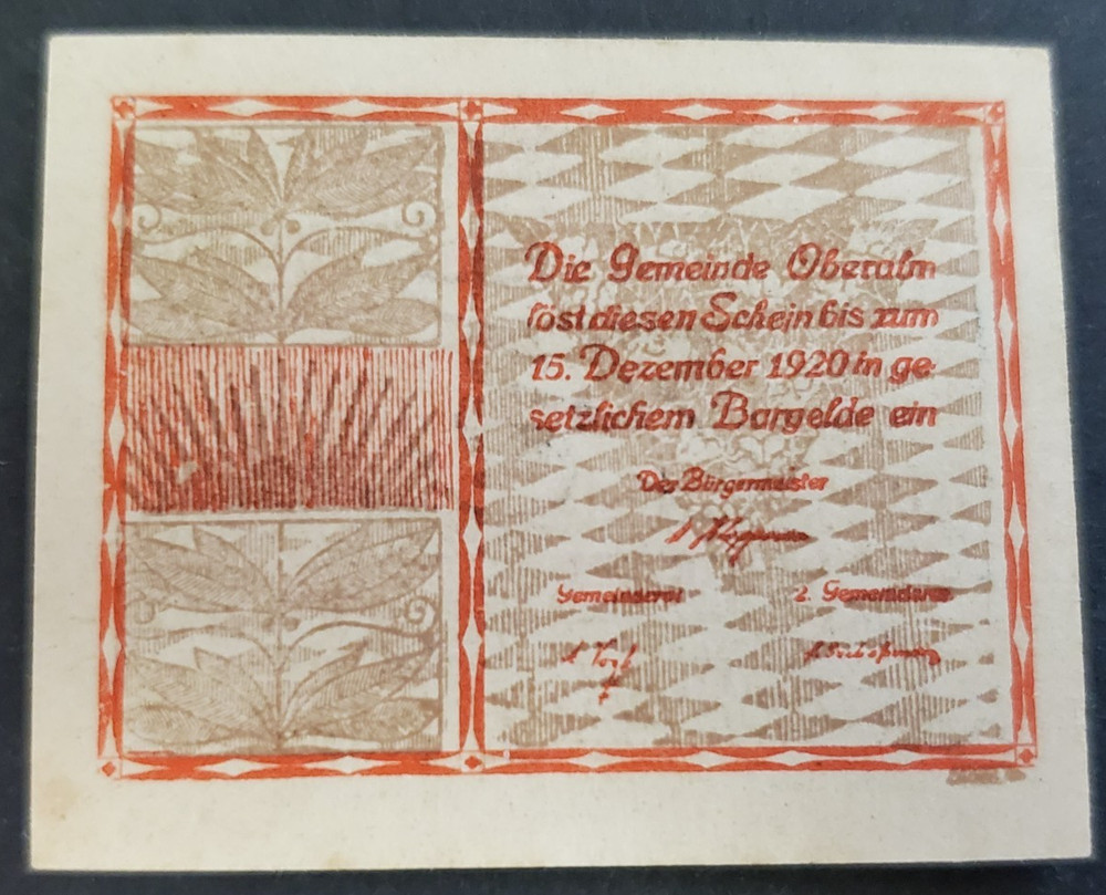 Austria, nice 1920 Gutschein from Oberalm