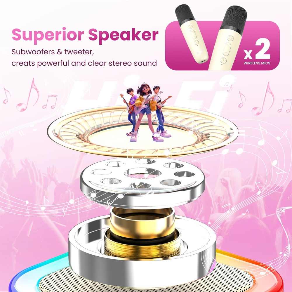Portable Bluetooth Speaker(Beige) Beige 2 Mics