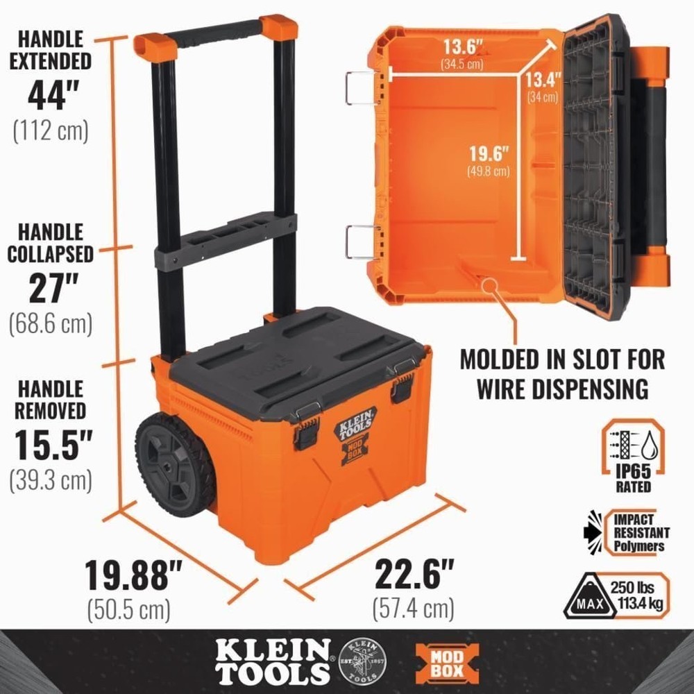 Klein Tools 54802MB MODbox Rolling Tool Box, Heavy Duty Portable Tool Box...