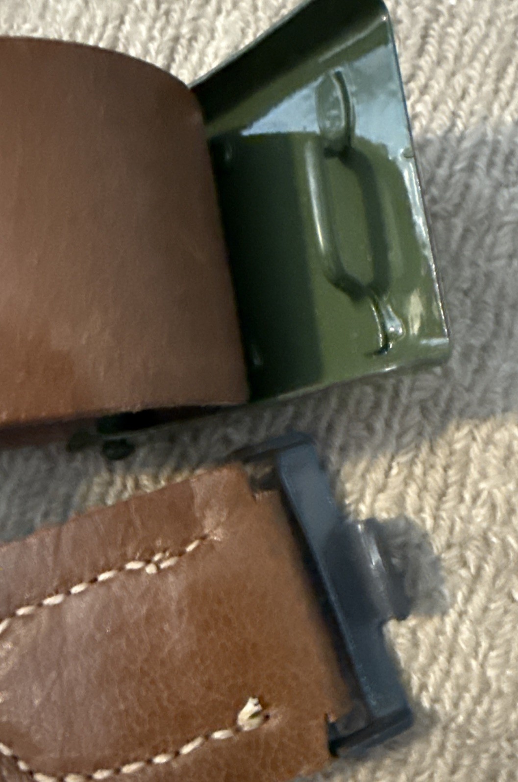 WWI GERMAN PRUSSIAN EM NCO M1915 COMBAT FIELD BELT BUCKLE & ADJUST LEATHER BELT