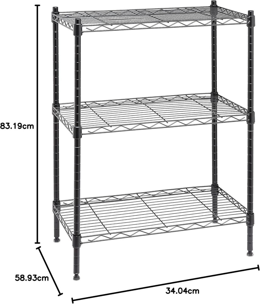3 Tier Adjustable Heavy Duty Storage Rack, Metal Storage Wire Racks