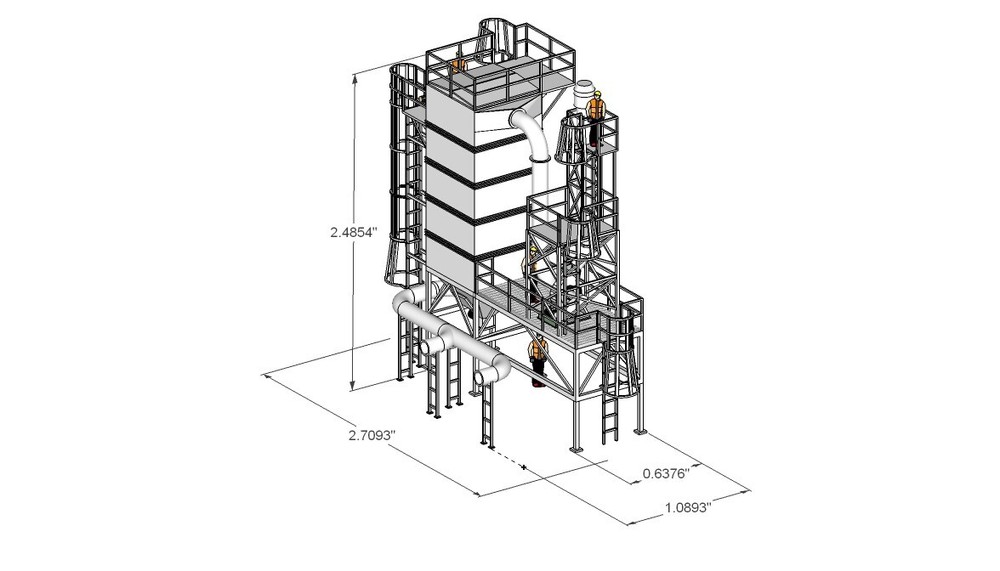 N Scale Dust Collection Sq. L. wPlatform Kit for Grain Elevator Structures 1:160