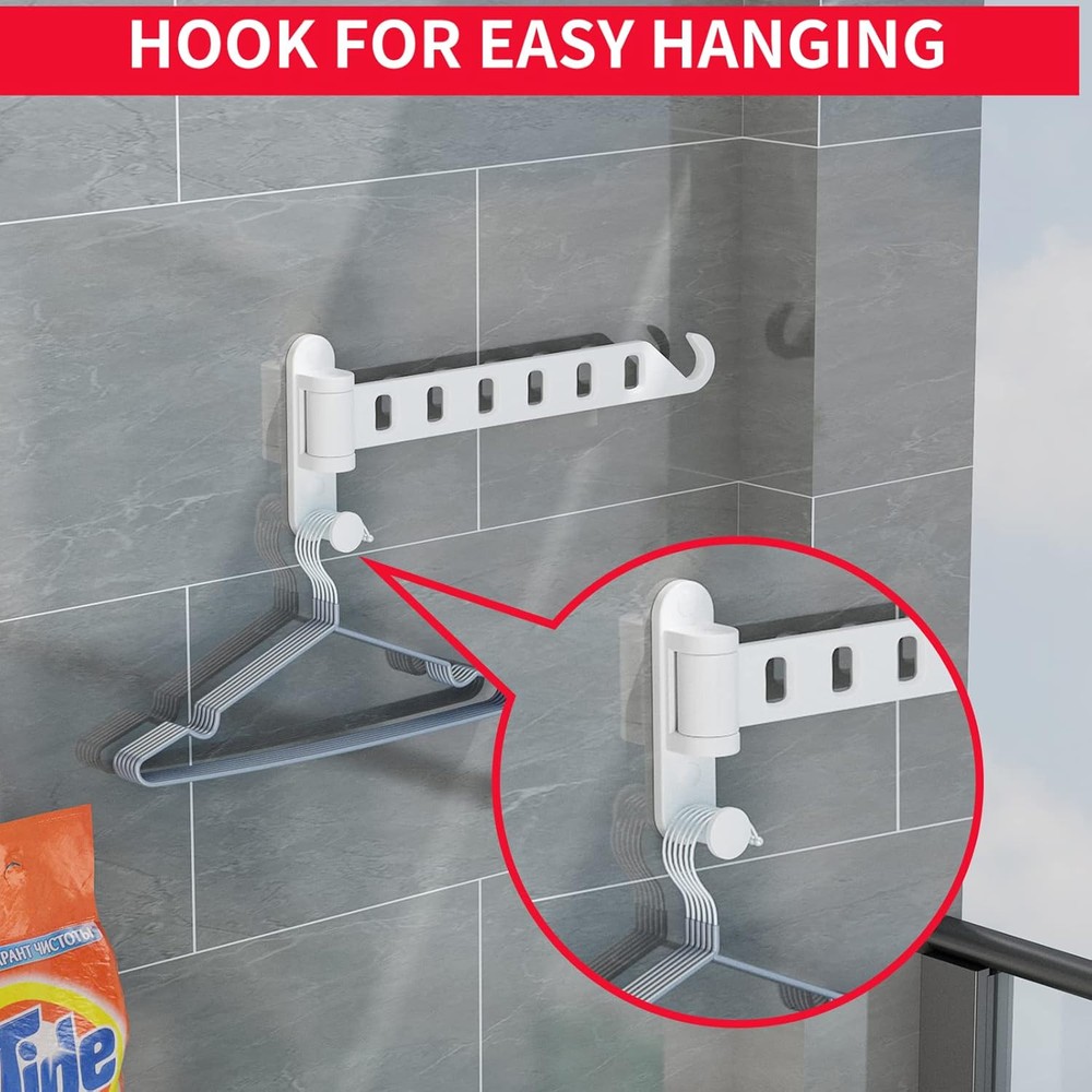 JOOM Laundry Drying Rack Wall Mounted Clothes two pack, White